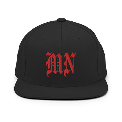 MN OLD ENGLISH BLACK SNAPBACK