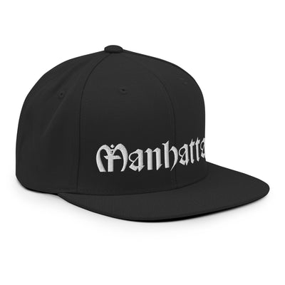 MANHATTAN OLD ENGLISH BLACK SNAPBACK