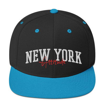 NEW YORK ATTITUDE BLACK AND TEAL SNAPBACK