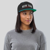 NEW YORK ATTITUDE BLACK AND TEAL SNAPBACK