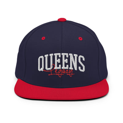 QUEENS LEGACY NAVY AND RED SNAPBACK