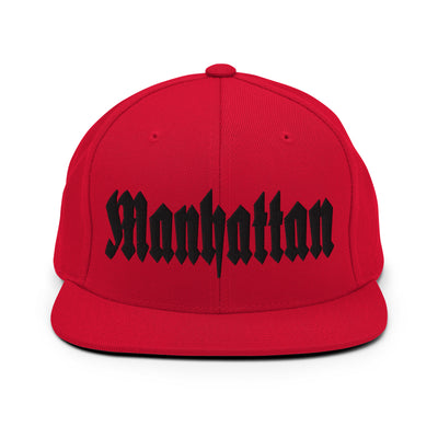 MANAHATTAN OLD ENGLISH RED SNAPBACK