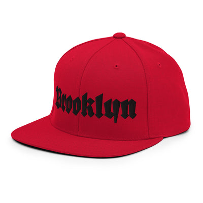 BROOKLYN OLD ENGLISH RED SNAPBACK