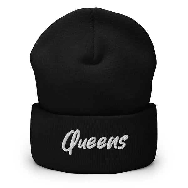 QUEENS HANDWRITTEN CUFFED BEANIE