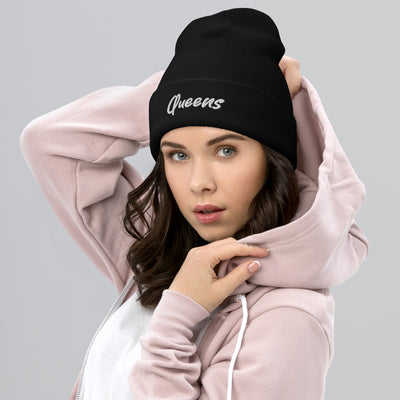 QUEENS HANDWRITTEN CUFFED BEANIE