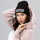 QUEENS VARSITY CUFFED BEANIE