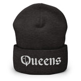 QUEENS OLD ENGLISH CUFFED BEANIE