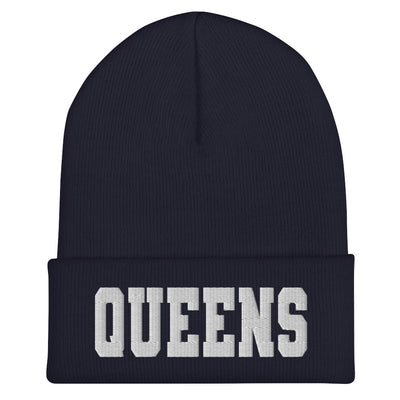 QUEENS VARSITY CUFFED BEANIE