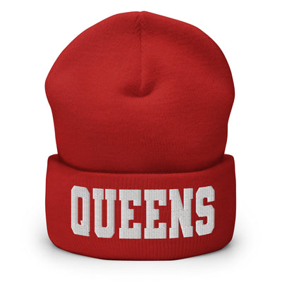 QUEENS VARSITY CUFFED BEANIE