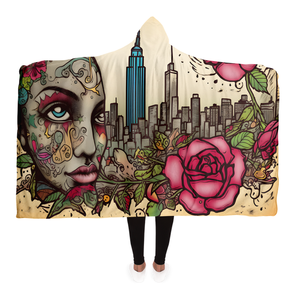 NEW YORK LADY HOODED BLANKET