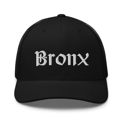 BRONX OLD ENGLISH BLACK RETRO TRUCKER HAT