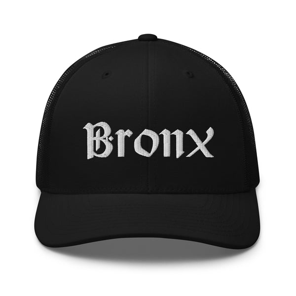 BRONX OLD ENGLISH BLACK RETRO TRUCKER HAT