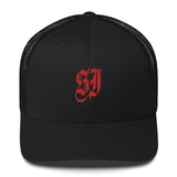 SI OLD ENGLISH BLACK RETRO TRUCKER HAT