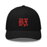 BX OLD ENGLISH BLACK RETRO TRUCKER HAT