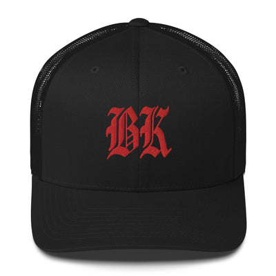 BK OLD ENGLISH BLACK RETRO TRUCKER HAT