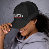 MANHATTAN STATE OF MIND BLACK RETRO TRUCKER HAT