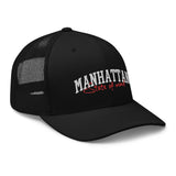 MANHATTAN STATE OF MIND BLACK RETRO TRUCKER HAT