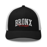 BRONX FINESSE BLACK AND WHITE RETRO TRUCKER HAT