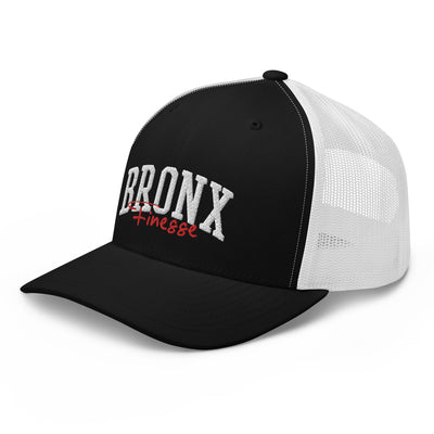 BRONX FINESSE BLACK AND WHITE RETRO TRUCKER HAT