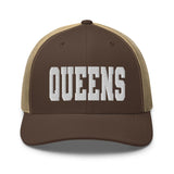 QUEENS BROWN AND KHAKI RETRO TRUCKER HAT