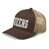 QUEENS BROWN AND KHAKI RETRO TRUCKER HAT