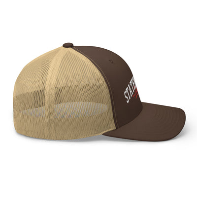 STATEN ISLAND LIFESTYLE BROWN AND KHAKI RETRO TRUCKER HAT