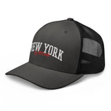 NEW YORK ATTITUDE CHARCOAL AND BLACK RETRO TRUCKER HAT