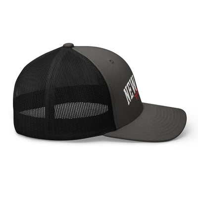 NEW YORK ATTITUDE CHARCOAL AND BLACK RETRO TRUCKER HAT