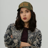 NEW YORK MOSS AND KHAKI RETRO TRUCKER HAT