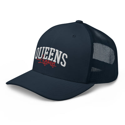 QUEENS LEGACY NAVY RETRO TRUCKER HAT