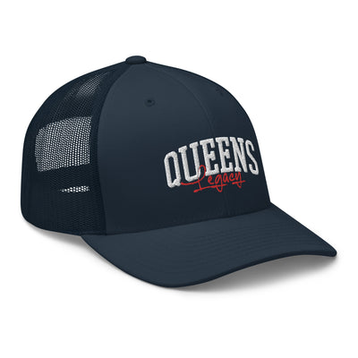 QUEENS LEGACY NAVY RETRO TRUCKER HAT