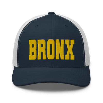 BRONX NAVY AND WHITE RETRO TRUCKER HAT