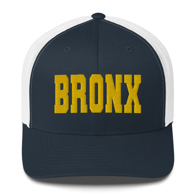 BRONX NAVY AND WHITE RETRO TRUCKER HAT