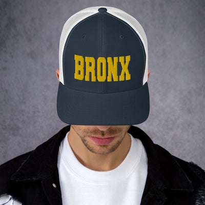 BRONX NAVY AND WHITE RETRO TRUCKER HAT