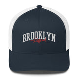 BROOKLYN LEGEND NAVY AND WHITE RETRO TRUCKER HAT