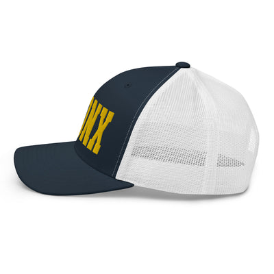 BRONX NAVY AND WHITE RETRO TRUCKER HAT