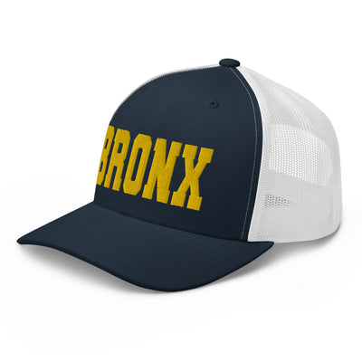 BRONX NAVY AND WHITE RETRO TRUCKER HAT