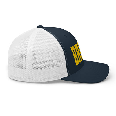 BRONX NAVY AND WHITE RETRO TRUCKER HAT