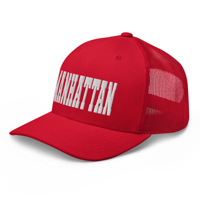 MANHATTAN RED RETRO TRUCKER HAT