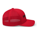 NEW YORK CITY OLD ENGLISH RED RETRO TRUCKER HAT