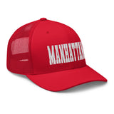 MANHATTAN RED RETRO TRUCKER HAT